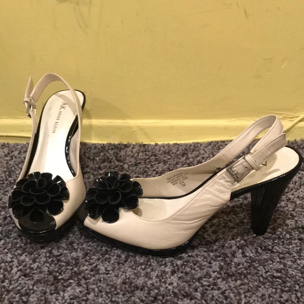 Black and white heels